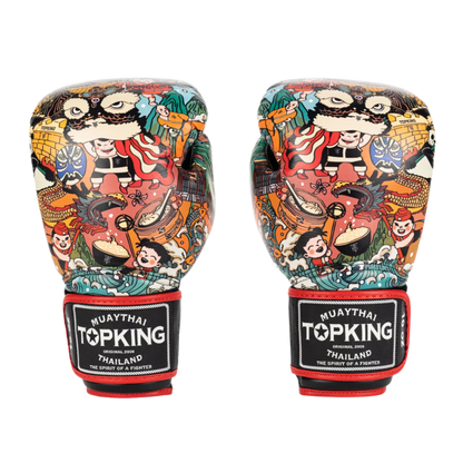 Top King Chinese Culture Red & Black Gloves