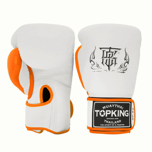 Top King Reborn White-Neon Orange Boxing Gloves