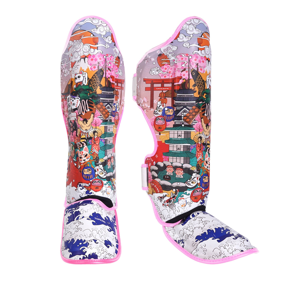 Top King Japanese Culture Pink Shin Guards