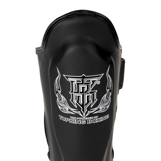 Top King Pro Black Shin Guards