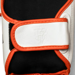 Top King Shin Guards Reborn White Neon Orange