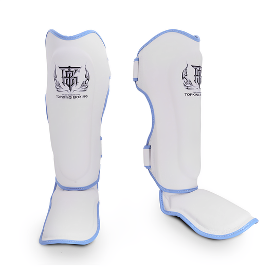 Top King Shin Guards Reborn White Blue