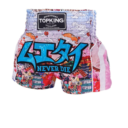 Top King NEVER DIE Pink Muay Thai Shorts